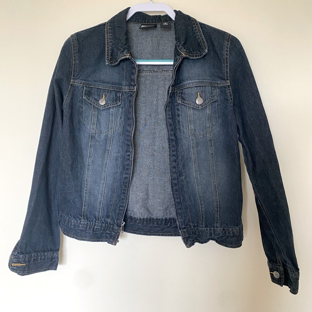 NY JEANS Zip-Up Jean Jacket
